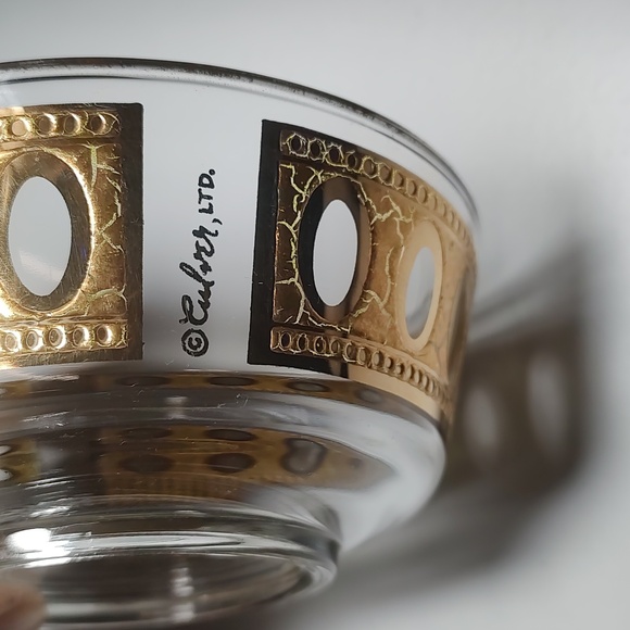 Rare Vintage Collectable Signed Culver Antigua glass salad bowl 22k gold - Picture 4 of 7